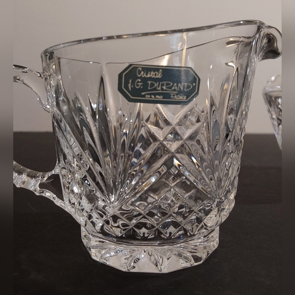 J G DURAND / Sugar & Creamer / CRYSTAL Set - Picture 3 of 5